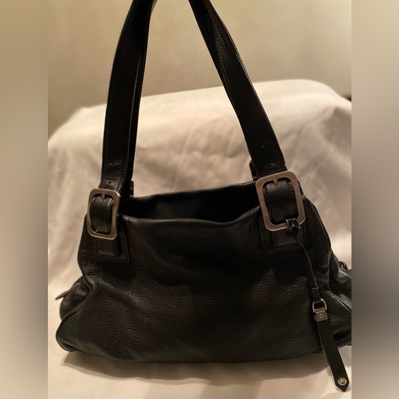 Cole Haan Black Pebble Leather Hobo Satchel Bag - Picture 3 of 13